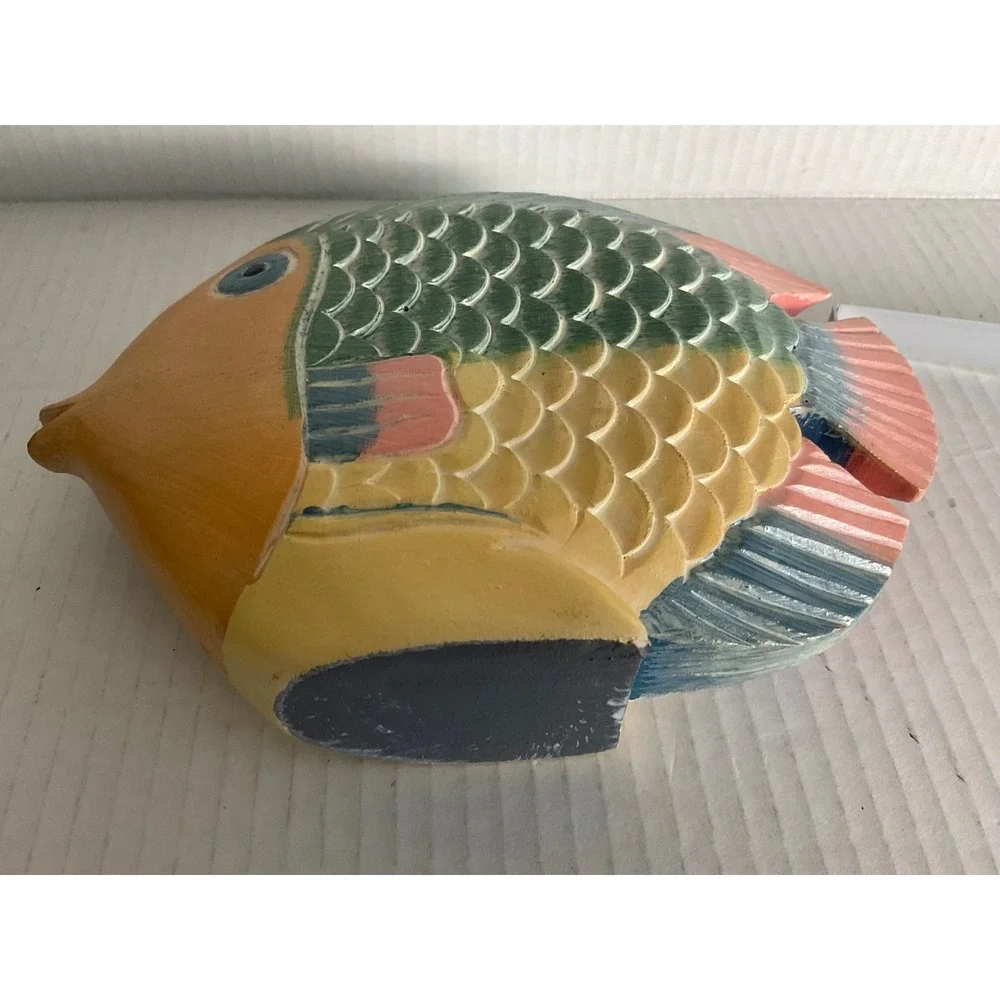 Fish decor Teakwood ocean beach tropical Decor bright nautical